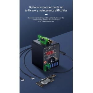 Kit Qianli LT1 Medidor de diagnóstico DC de fonte de alimentação individual + suporte de 1/4 + placas de expansão Raiden e cabos para 6-XS Max e 11-12 Pro Max