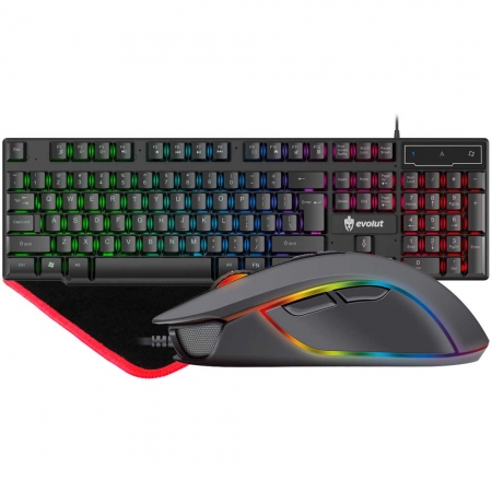 Combo Teclado Mouse e Mouse Pad Gamer Color Rainbow Thor X9