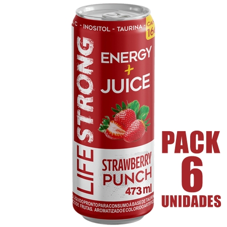 Energético Life Strong Energy Drink 6 unidades Strawberry