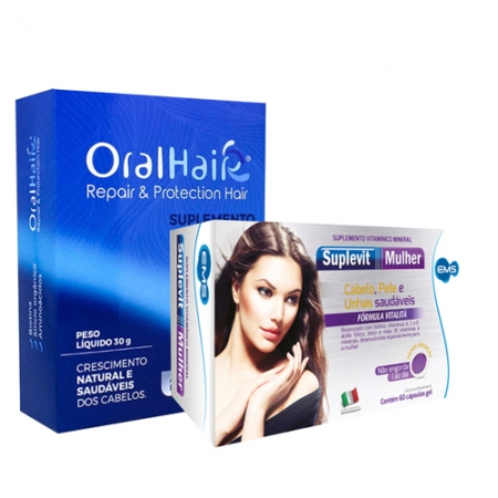 Oral Hair + Suplevit Mulher C/ 60 - Para Queda de Cabelos