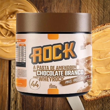 Pasta de Amendoim com Whey Rock Peanut 500g Chocolate Branco