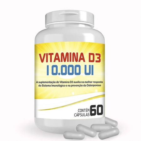 Vitamina D3 10.000 Ui com 60 Capsulas