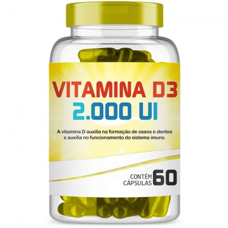 Vitamina D3 2000UI com 60 Cápsulas