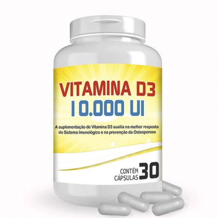 Vitamina D3 Colecalciferol 10.000Ui com 30 cápsulas