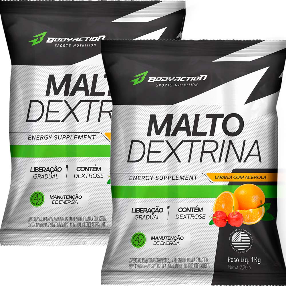 2x Suplemento Energetico Malto Dextrina Dextrose 1kg BodyAction