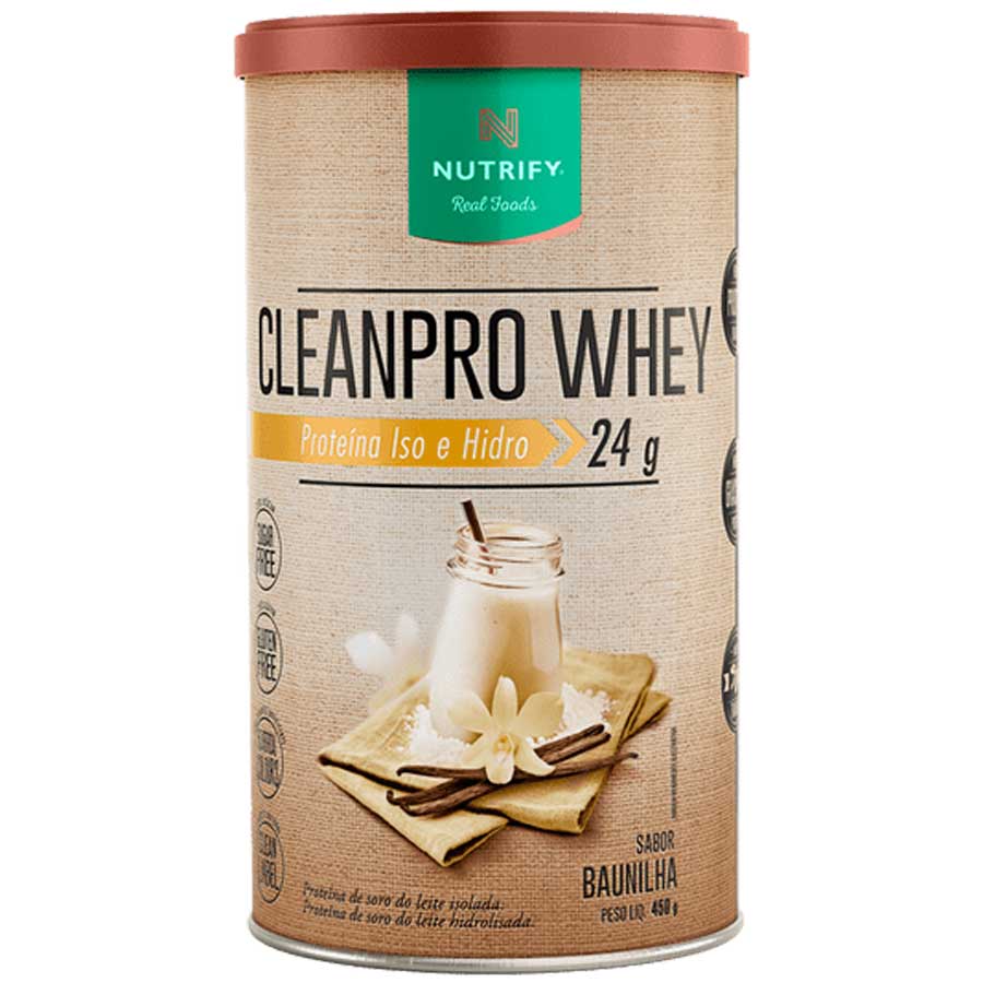 CleanPro Whey Proteína Isolada e Hidrolisada 450g Nutrify