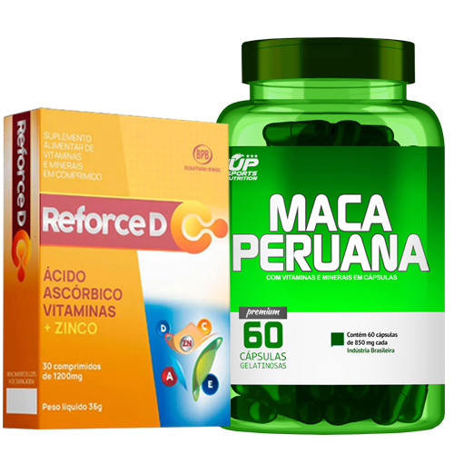Maca Peruana 850mg + Reforce D Imunidade C/30 Comprimidos