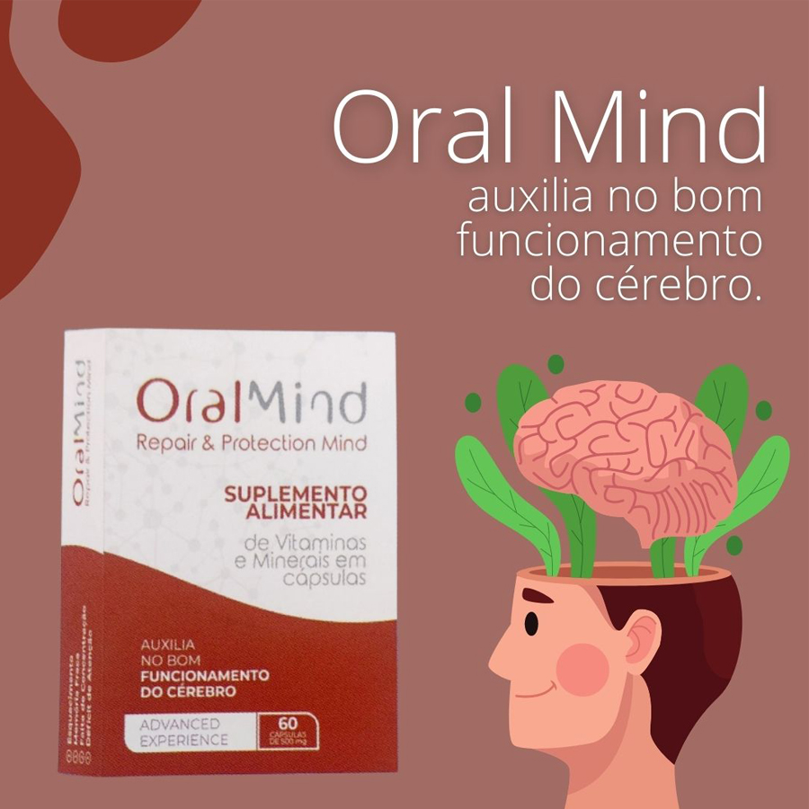 Oral Mind 500mg Funcionamento do Cérebro com 60 cápsulas BPB