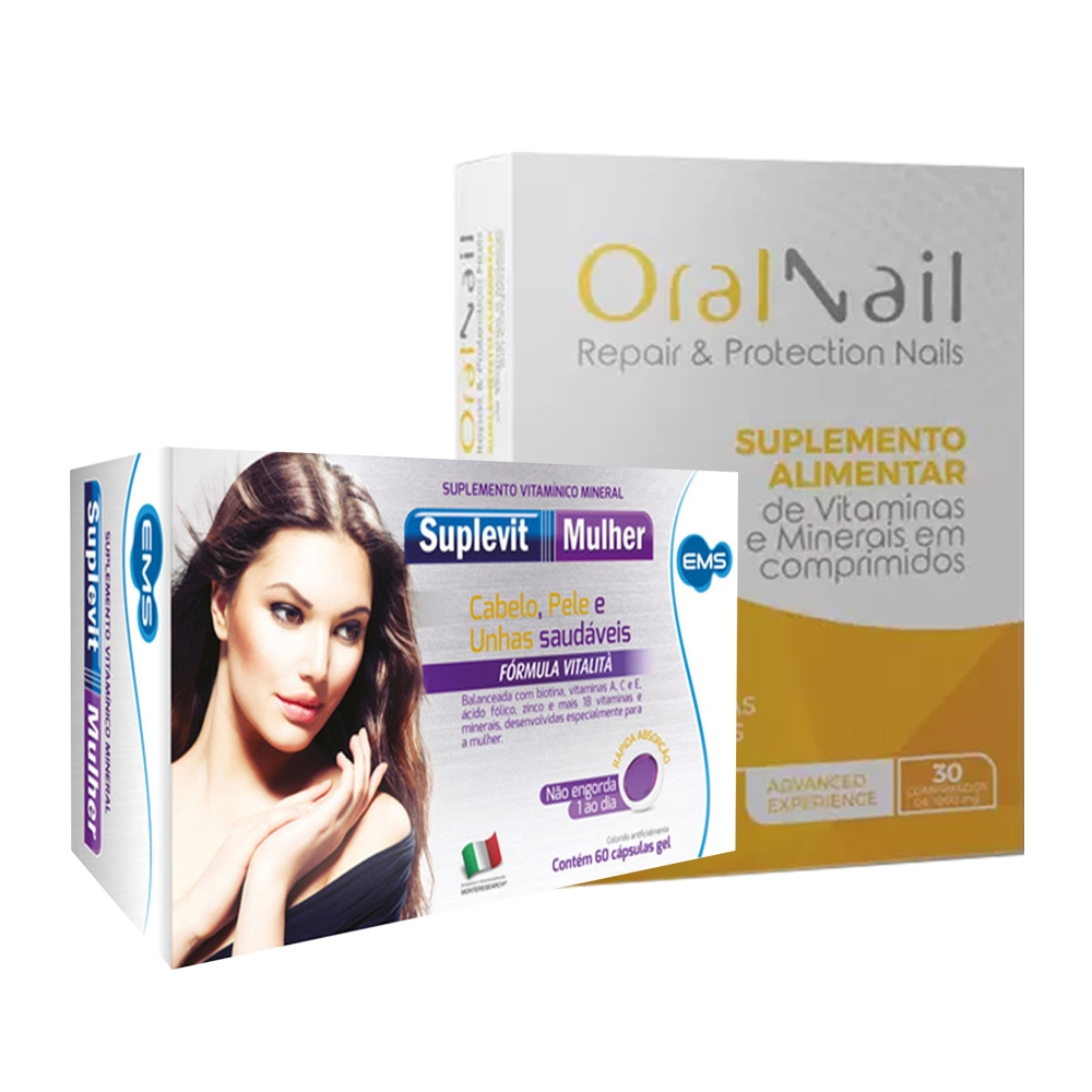 Oral Nail + Suplevit Mulher C/60 Fortalecimento das Unhas