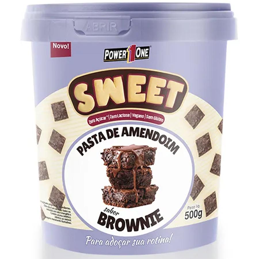 Pasta de Amendoim Sweet 500g Sabor Brownie Power 1 One