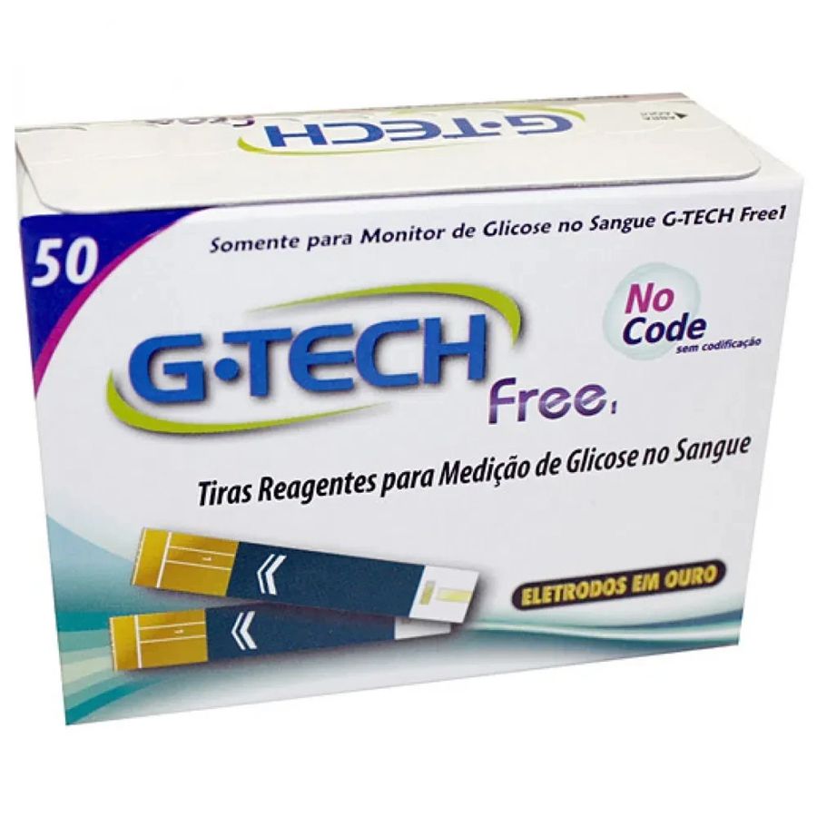 Tiras Reagentes G-Tech Free com 50 unidades
