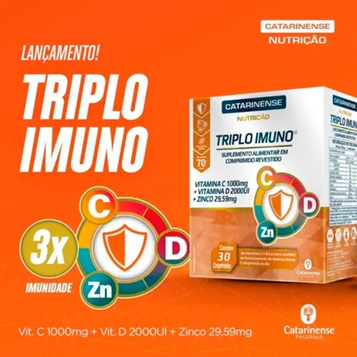 Triplo Imunno Vitamina C + Zinco C/30 Cápsulas Vitashow