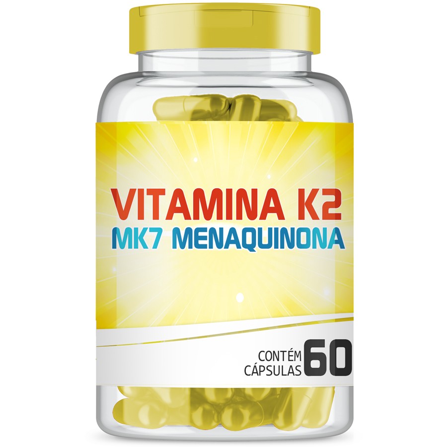 Vitamina K2 MK7 Menaquinona com 60 cápsulas