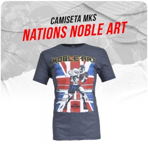 Camiseta MKS Nations Noble Art - Cinza Carvão
