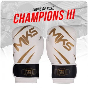 Luva de Boxe MKS Champions III Branco/Dourado