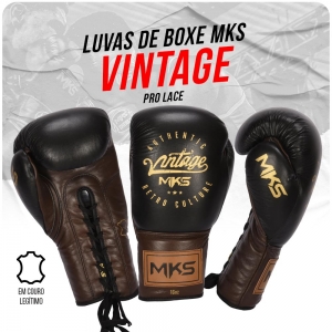 Luva de Boxe Profissional em Couro MKS Vintage ProLace