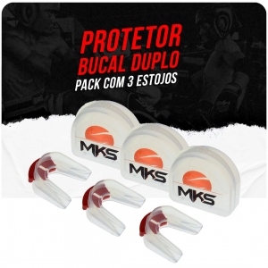 Protetor Bucal MKS - Duplo (Pack com 3 + Estojos)