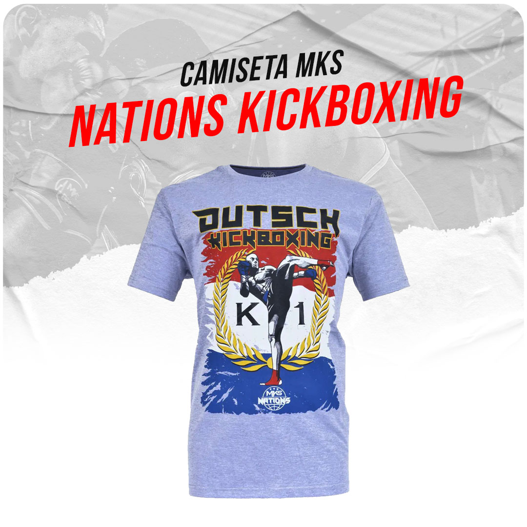 Camiseta MKS Nations Kickboxing - Cinza Mescla