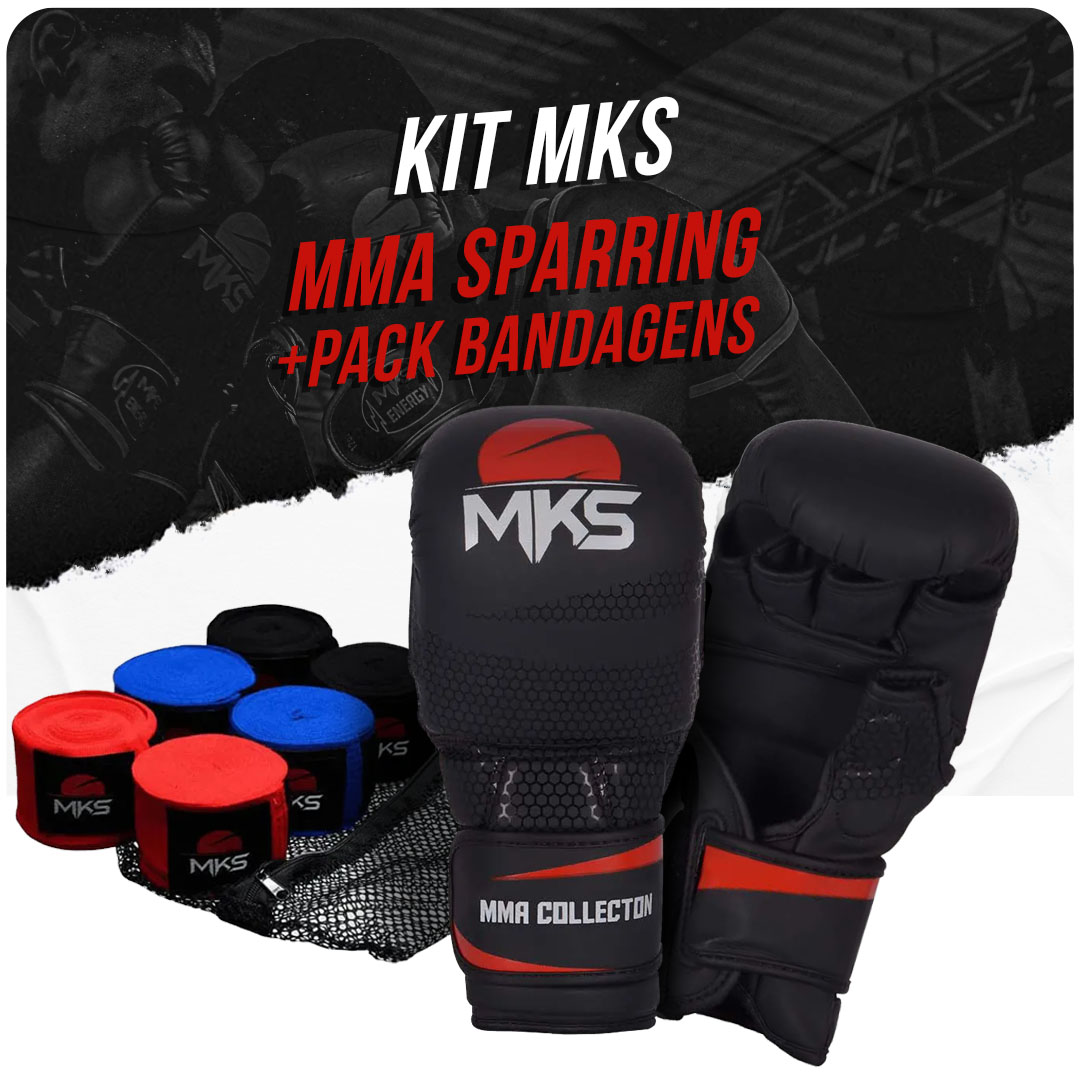 Kit Luva MMA Sparring + Pack de Bandagem
