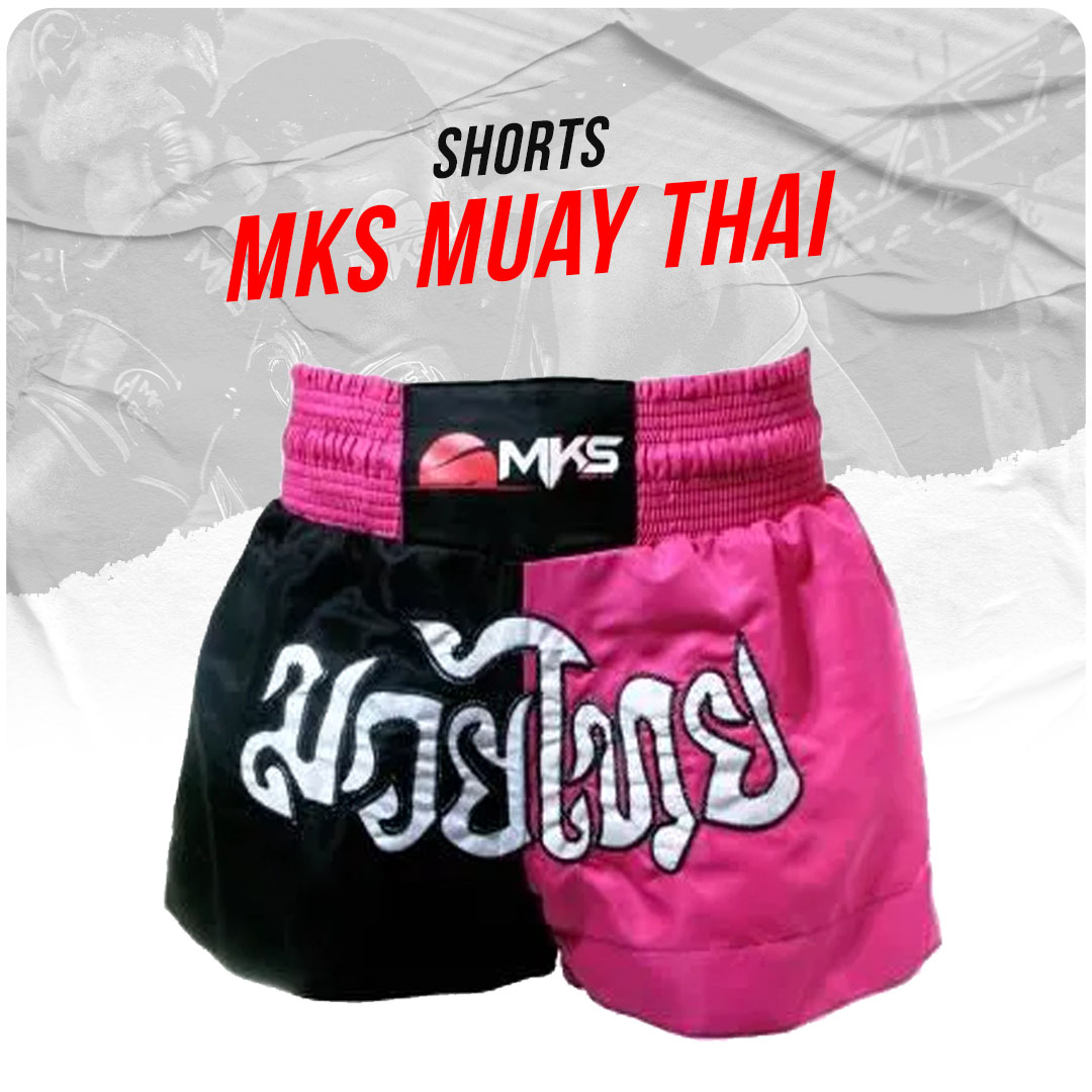 Shorts de Muay Thai MKS - Rosa/Preto