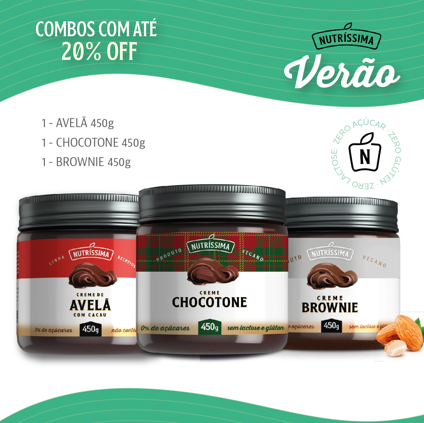 COMBO AVELÃ (450g) + CHOCOTONE (450g) + BROWNIE (450g)