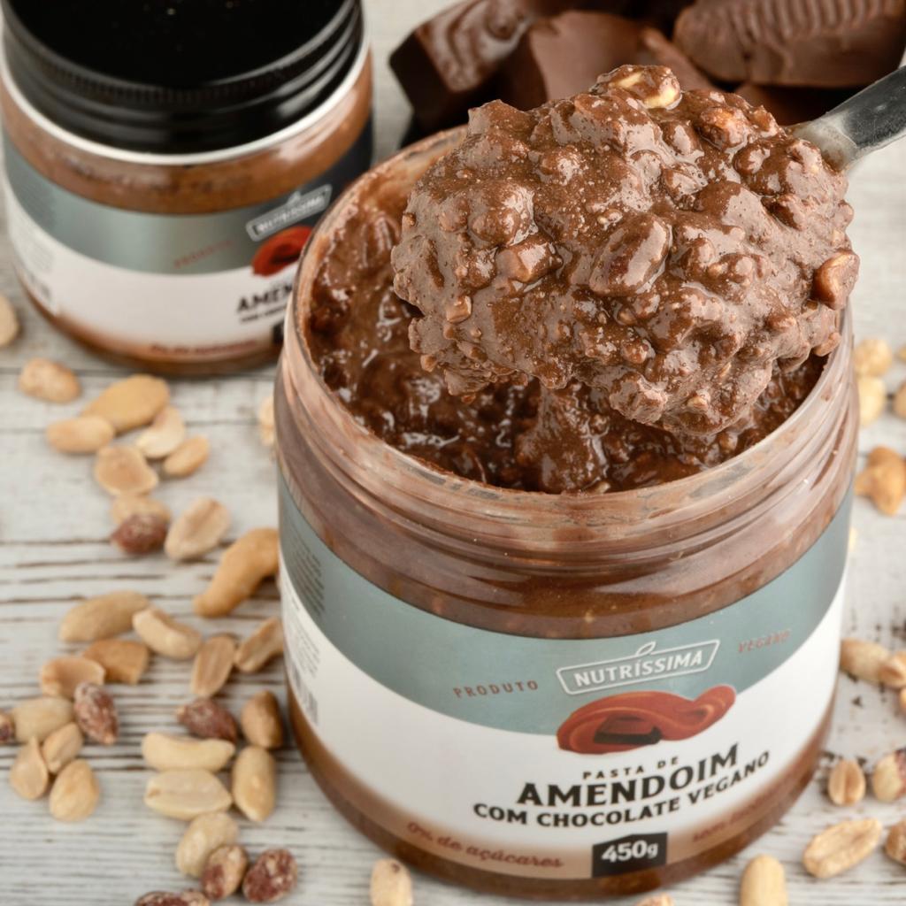 Creme de Amendoim com Chocolate Vegano Zero Açúcar 150g