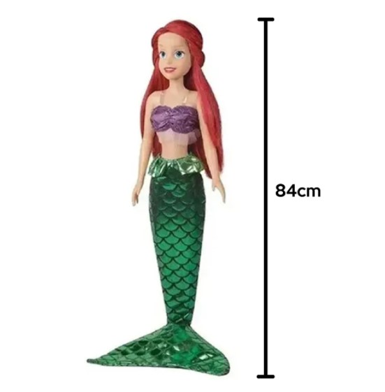 Boneca Ariel Pequena Sereia Disney Princesa 55cm Original