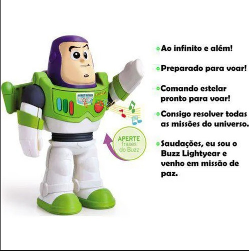 Boneco Buzz Lightyear fala frases Brinquedo Toy Story elka
