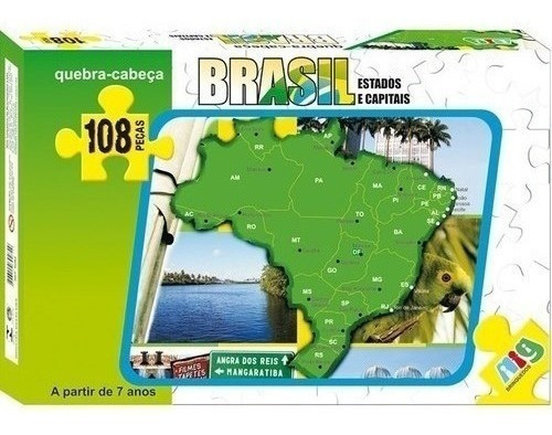Quebra Cabeça Infantil Brinquedo Educativo Mapa Do Brasil Geografia