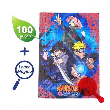 Quebra Cabeça Naruto Com Lente Mágica Puzzle Play 100 Peças
