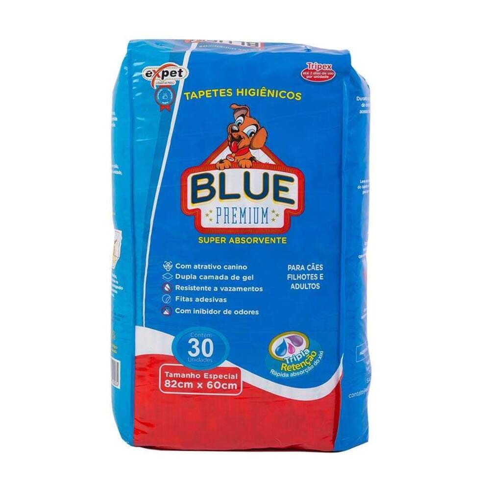 Tapete Higiênico para Cães Expet Blue Premium (82cmx60cm) 30un