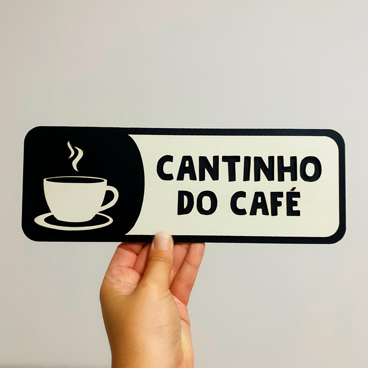 Placa Alto Relevo Cantinho do Café