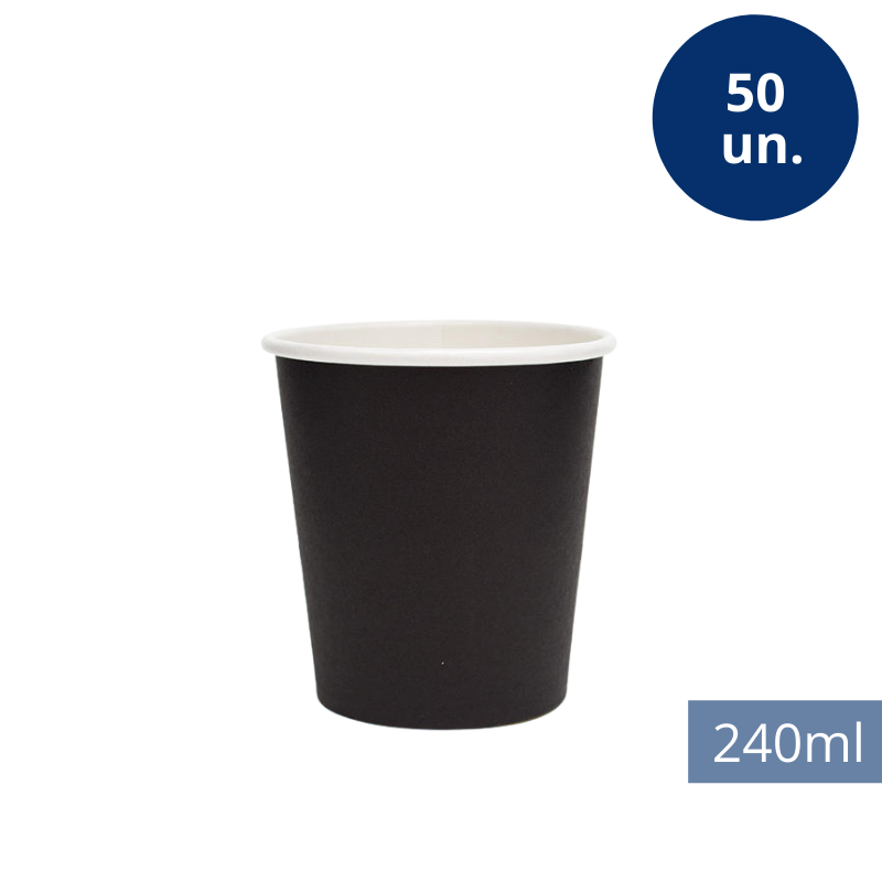 Paper Cup Black Original® 240ml >> 50 Unidades