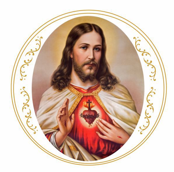 Sagrado Coração de Jesus Cristo 15cm  -Arabesco em Ouro