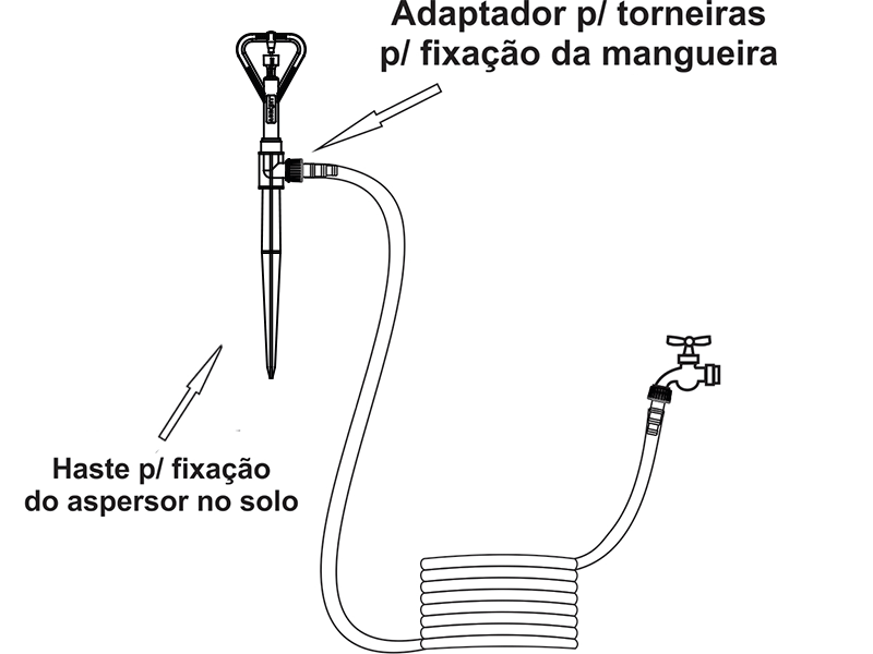 Aspersor P4 Agrojet com Adaptador para Mangueiras