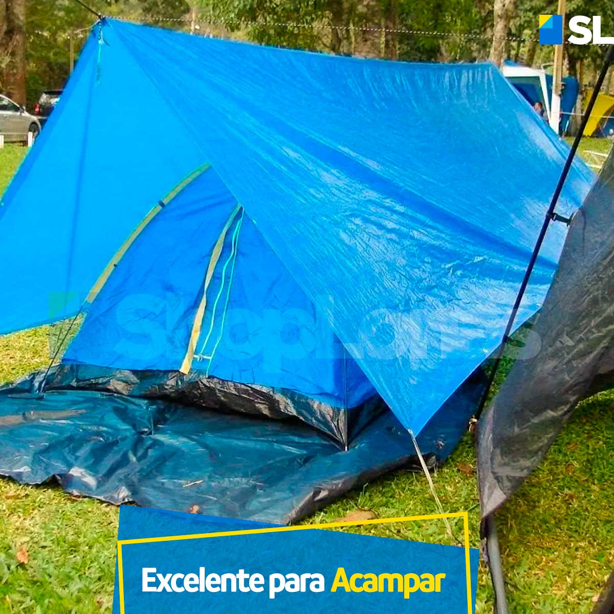 Lona Leve Multiuso Cargas Camping Azul 100 Micras 2x2