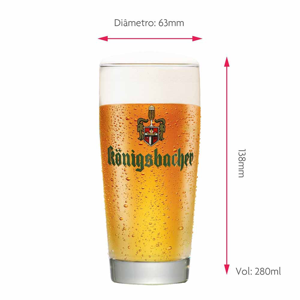 Jogo de Copos de Vidro Dour Konigsbacher Para Cerveja 0,20 280ml 6 Pcs - Ruvolo - Foto 2