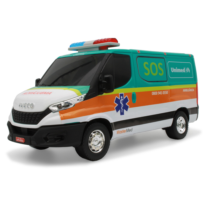 Van Furgão Em Miniatura Ambulância SOS Unimed