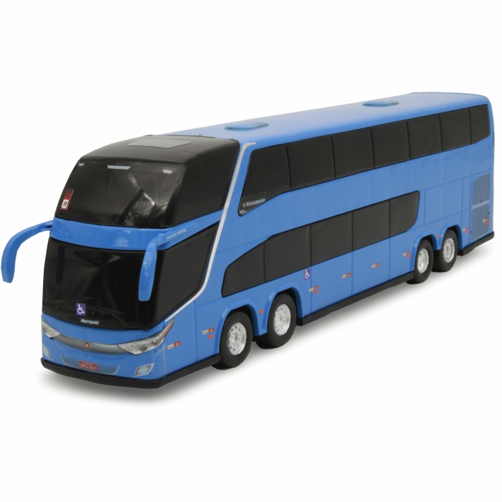 Ônibus Em Miniatura G7 Double Deck DD Pintura Azul Scania
