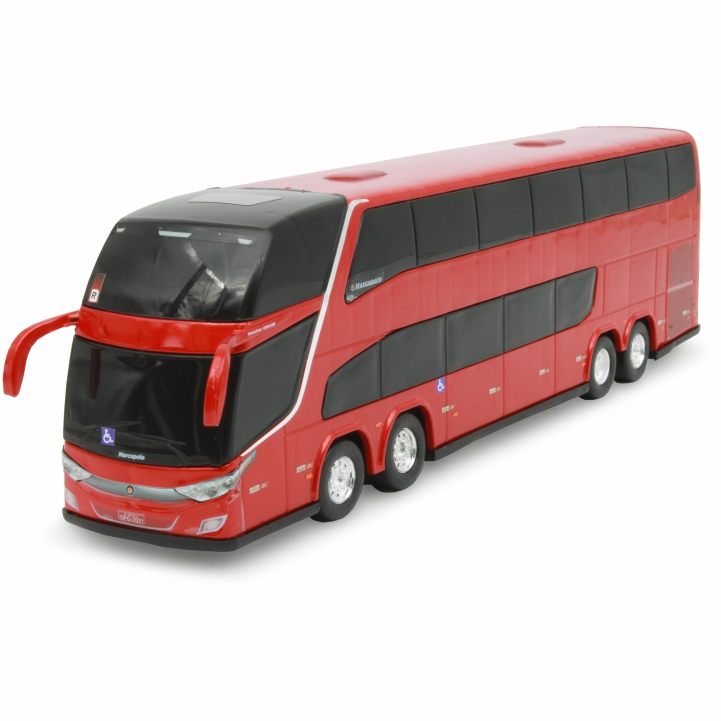 Ônibus Em Miniatura G7 Double Deck DD Pintura Vermelho Red Metálico