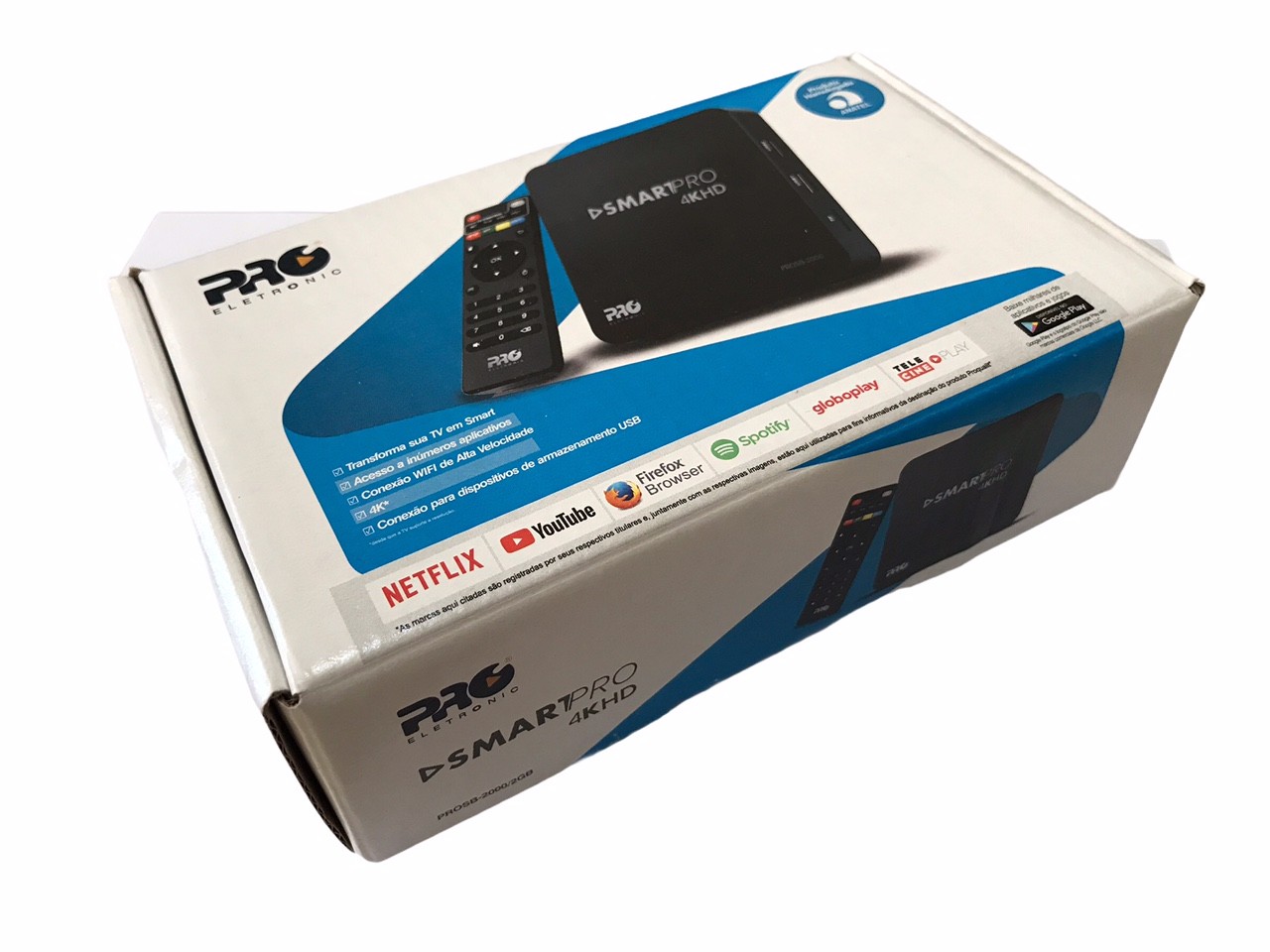 SmartBox PROEletronic TV 2G 4k wifi HDTV USB