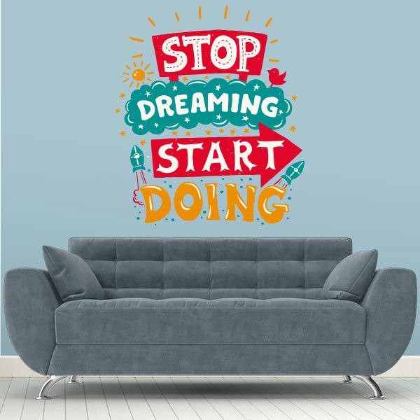 Adesivo de Parede - Frase: Stop Dreaming