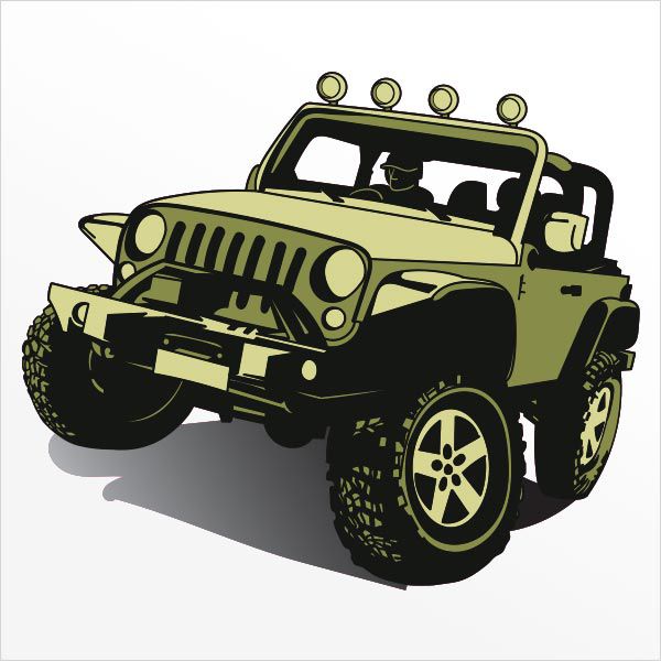 Adesivo de Parede - Jeep Verde