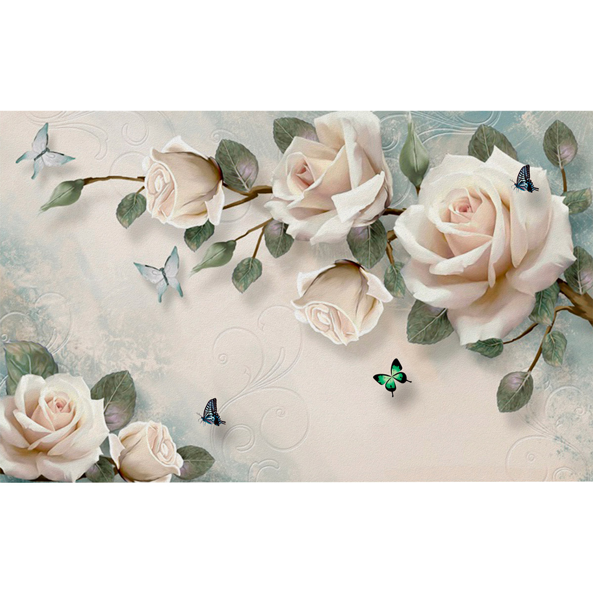 Painel Adesivo - Rosas Brancas