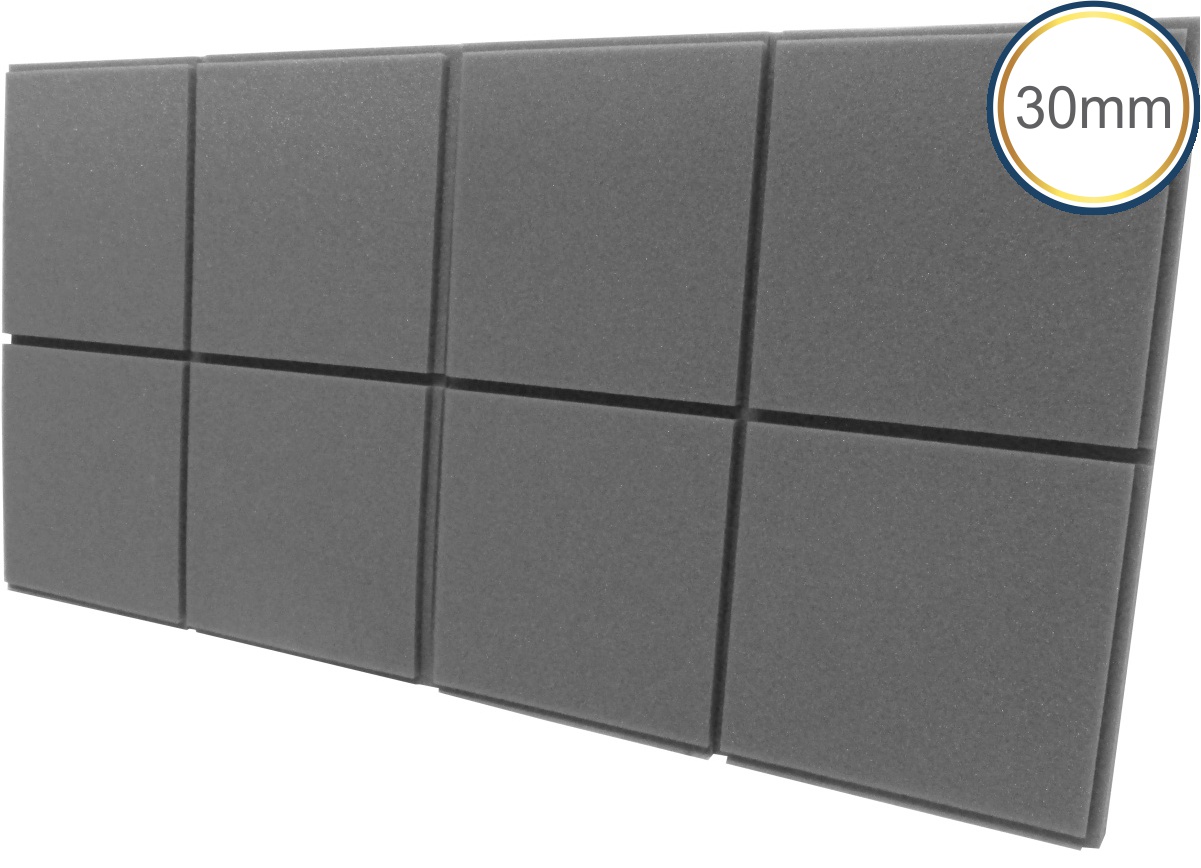 Espuma Acústica - REV - Quad 3D Cinza- Kit 4 peças (1m²) 30mm - Loja SPL Acústica