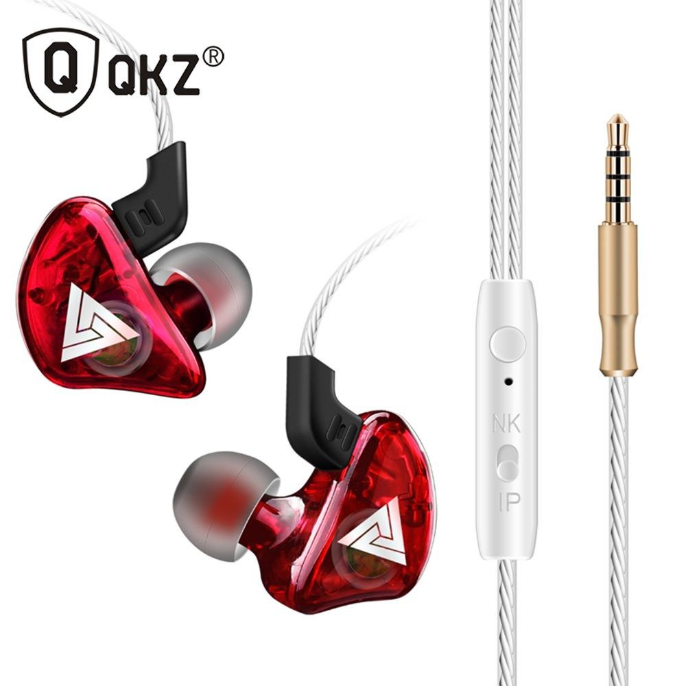 Fone Original QKZ CK5 Hi-FI Hi Res Audio Alta Qualidade Vermelho + Case