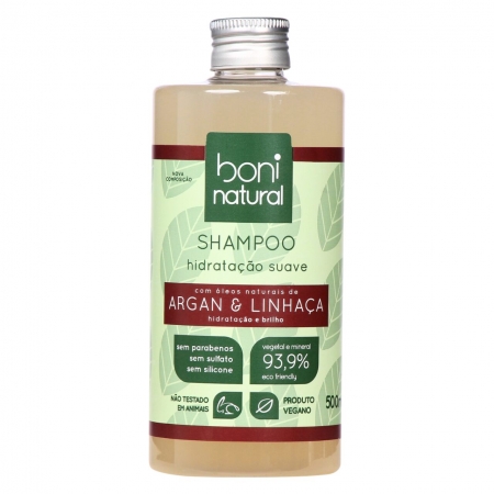Shampoo Argan e Linhaça 500ml - Boni Natural