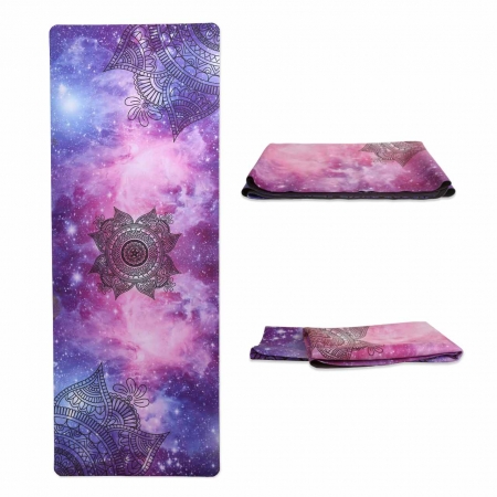 Tapete de Yoga Dobrável para Viagem Cosmos - Aveludado + Borracha Natural 1,5mm