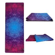 Tapete de Yoga Dobrável para Viagem Percepções - Aveludado + Borracha Natural 1,5mm