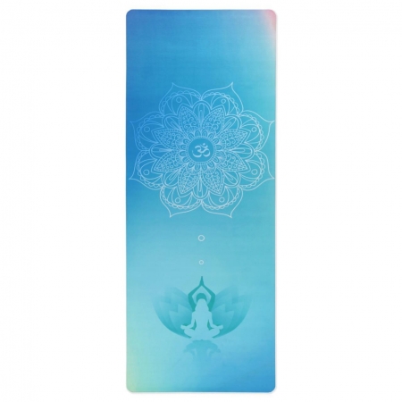 Tapete de Yoga Estampado Aveludado com Borracha Natural 5mm - Meditação